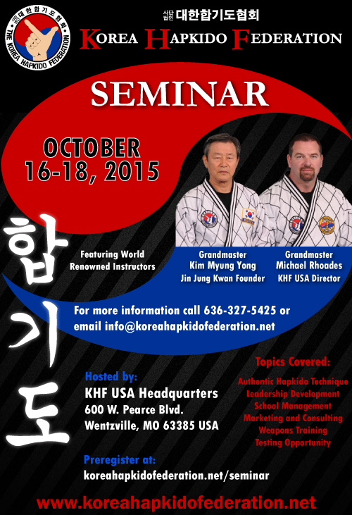KHF Hapkido Seminar in USA October 2015